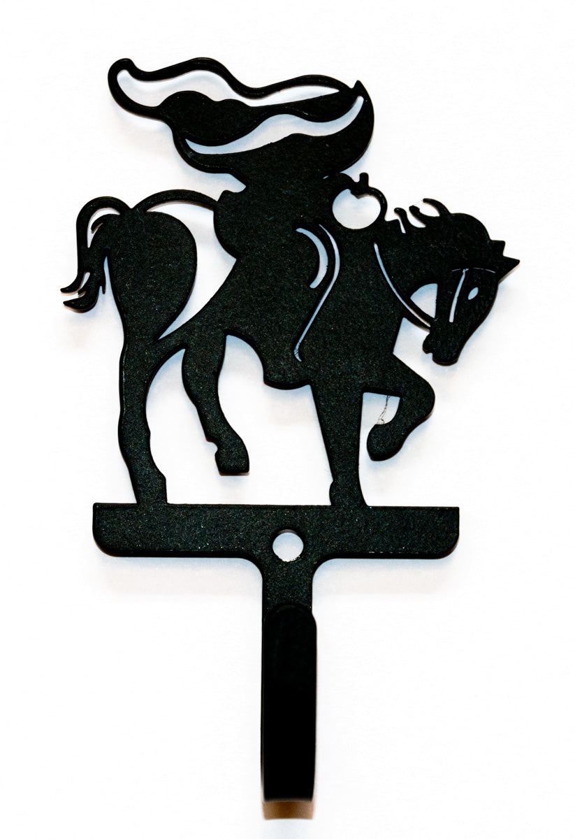 Headless Horseman with cape, Wrought Iron Wall Hook