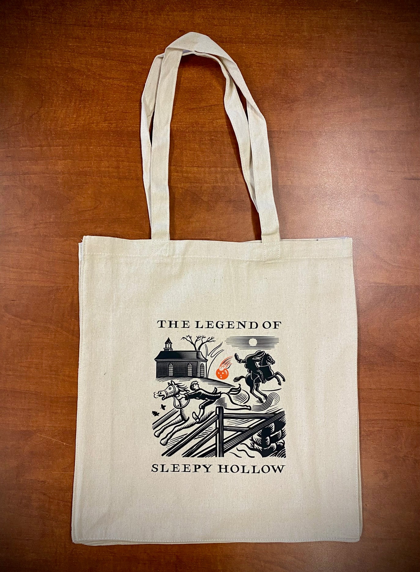 Legend of Sleepy Hollow Tote Bag - Ichabod Crane and Headless Horseman