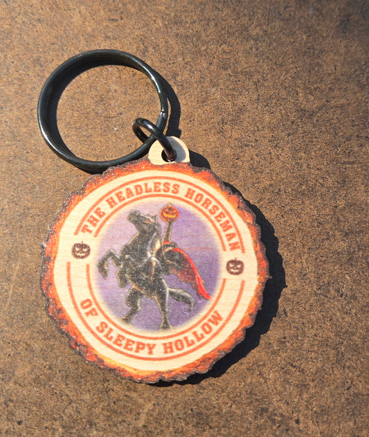 #2 Sleepy Hollow Wood Slice Key Chain